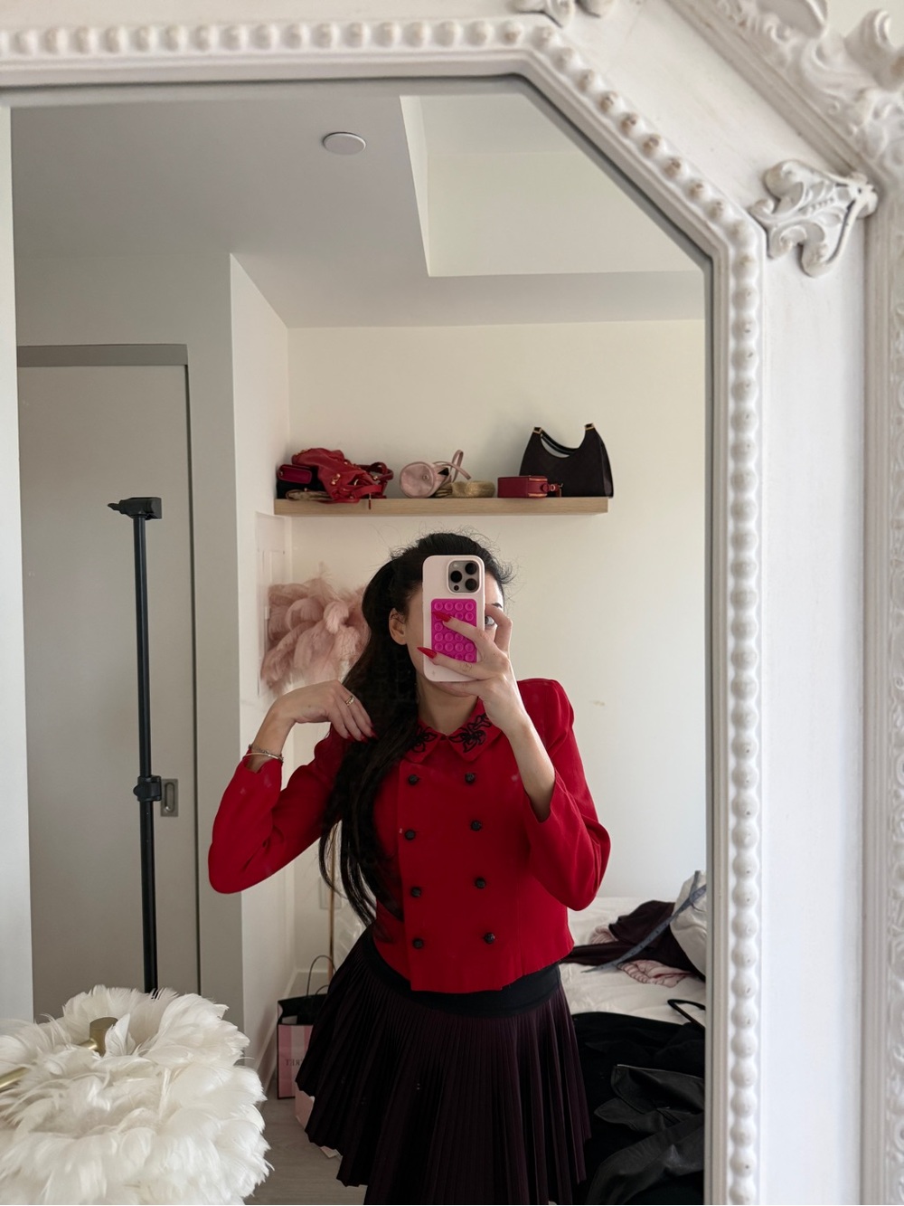 Vintage Jessica Howard Red Embroidered Cropped Jacket - Picture 13 of 16